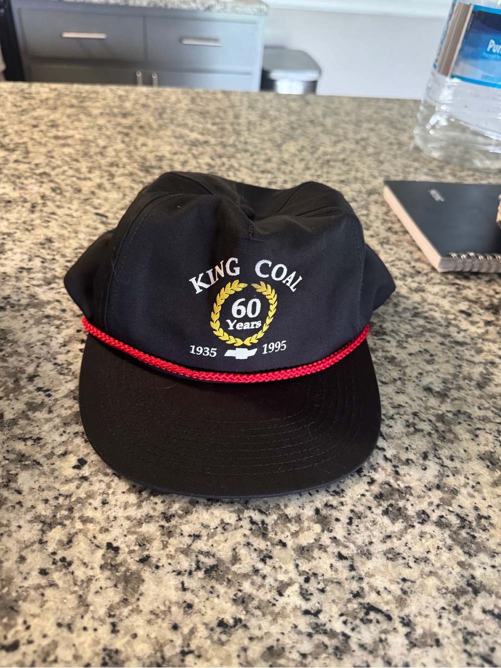 60 Years Black Chevy Cap with Red Trim